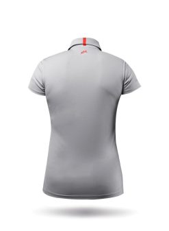 New Zhik Polo De Sport Uvactive Zip Pour Femme - Gris