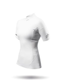 Wholesale Zhik Haut Blanc A Manches Courtes En Spandex Ecologique Pour Femme