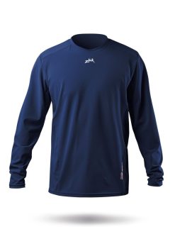 New Zhik Haut Xwr A Manches Longues Pour Hommes - Bleu Acier