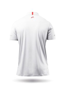 Online Zhik Polo De Sport Uvactive Zip Pour Hommes - Blanc