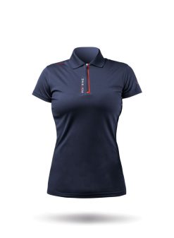 Clearance Zhik Polo De Sport Uvactive Zip Pour Femme - Bleu Marine