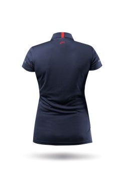 Clearance Zhik Polo De Sport Uvactive Zip Pour Femme - Bleu Marine