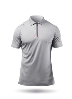 Hot Zhik Polo De Sport Uvactive Zip Pour Hommes - Gris