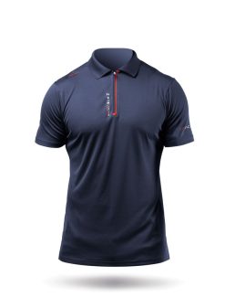 Online Zhik Polo De Sport Uvactive Zip Pour Hommes - Marine