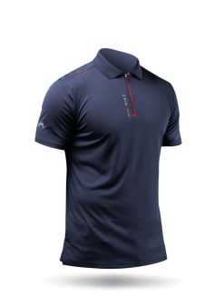 Online Zhik Polo De Sport Uvactive Zip Pour Hommes - Marine