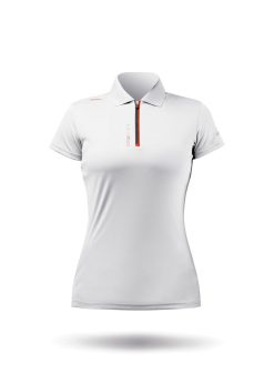 New Zhik Polo De Sport Uvactive Zip Pour Femme - Blanc