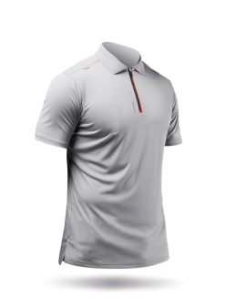 Online Zhik Polo De Sport Uvactive Zip Pour Hommes - Gris