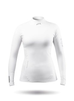 Hot Zhik Haut Blanc A Manches Longues En Spandex Ecologique Pour Femme