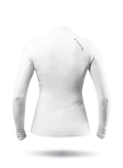 Hot Zhik Haut Blanc A Manches Longues En Spandex Ecologique Pour Femme