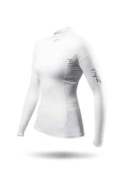 Hot Zhik Haut Blanc A Manches Longues En Spandex Ecologique Pour Femme