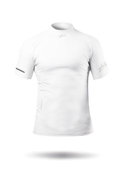 Hot Zhik Haut Blanc A Manches Courtes En Spandex Ecologique Pour Hommes