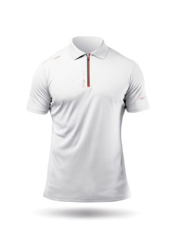 Online Zhik Polo De Sport Uvactive Zip Pour Hommes - Blanc