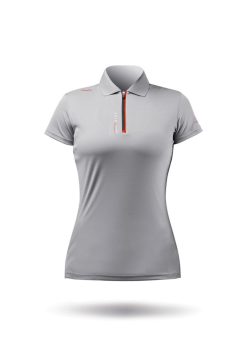 Clearance Zhik Polo De Sport Uvactive Zip Pour Femme - Gris