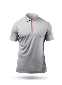 Hot Zhik Polo De Sport Uvactive Zip Pour Hommes - Gris